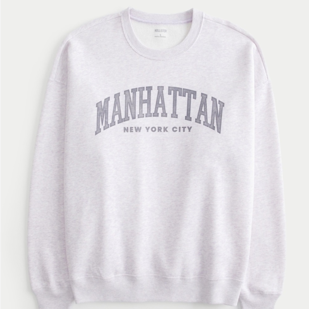 Hollister Light Heather Purple Sweatshirt Cozy Cotton Blend